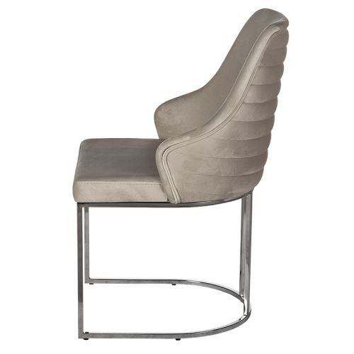 By Kohler  Orchide arm dining chair silver legs (200317)