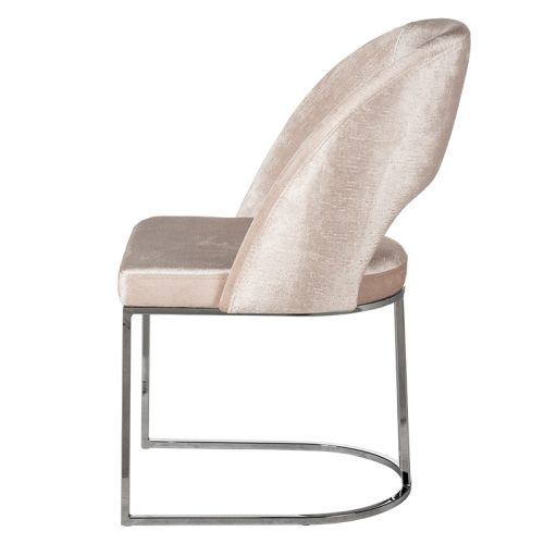 By Kohler  Audine arm dining chair silver legs half round (200320)