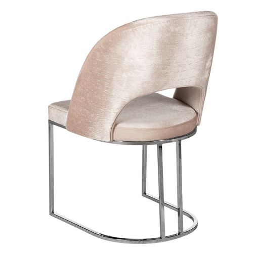 By Kohler  Audine arm dining chair silver legs half round (200320)