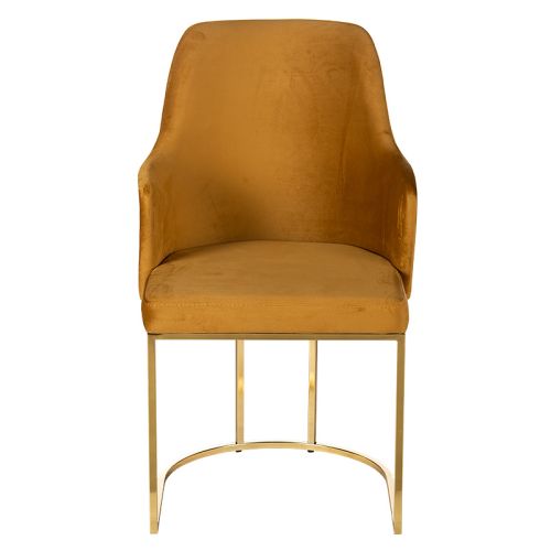 By Kohler  Berlin dining chair golden leg velvet orange (200321)