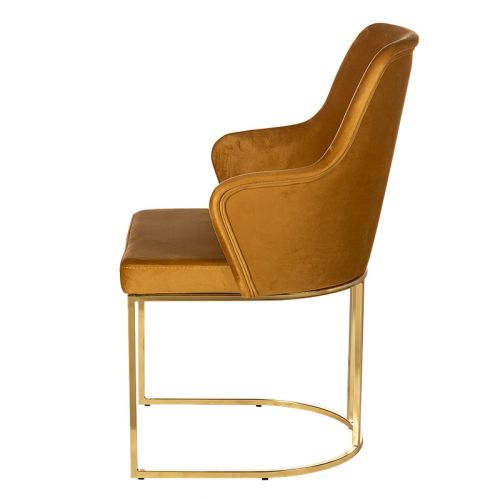 By Kohler  Berlin dining chair golden leg velvet orange (200321)