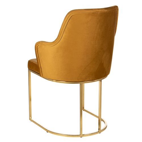 By Kohler  Berlin dining chair golden leg velvet orange (200321)