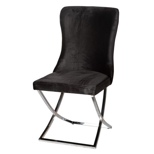 By Kohler  Lima dining chair silver legs charcoal  (200322)