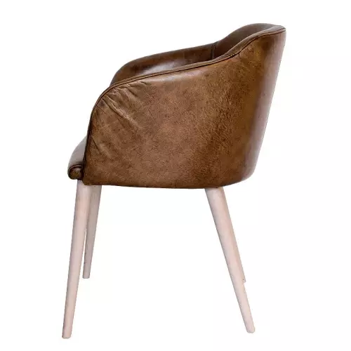 By Kohler  Sara dining Arm Chair leather brown rural (200410)
