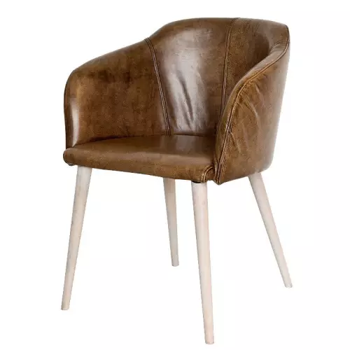 By Kohler  Sara dining Arm Chair leather brown rural (200410)