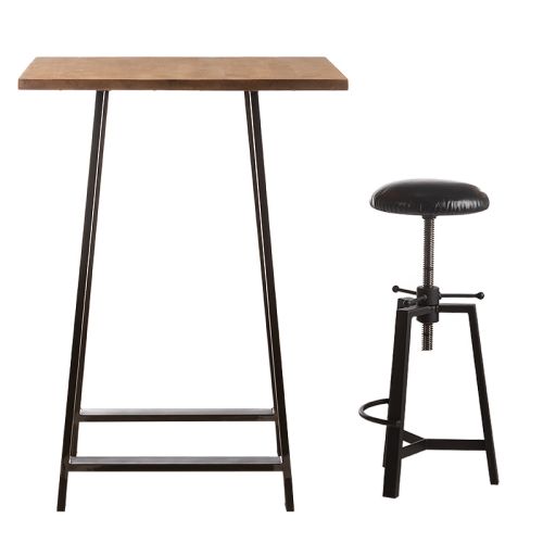 By Kohler  Bar Table Jamal 80x80xH110cm Top Pine / Leg UR12  (200446)