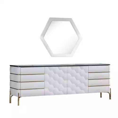  Nirvana Sideboard with mirror white and gold