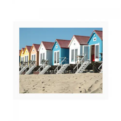  Beach Cabins with Stairs 80x60x3cm