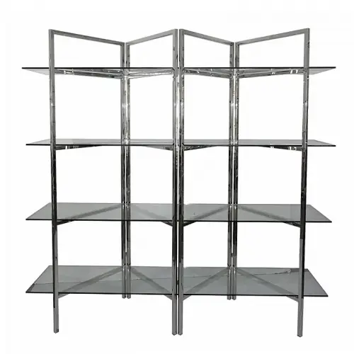  Cabinet Hillsdale SALE  200x50x200cm silver Clear Glass