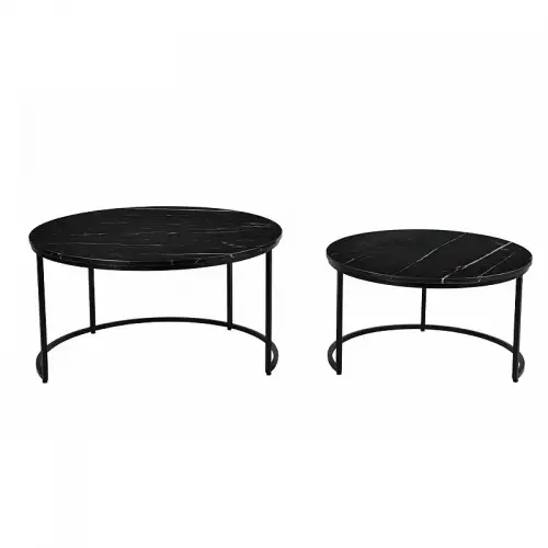 By Kohler  Coffee Table Quentin 77x77x42cm marble Top (Set of 2) (114330)