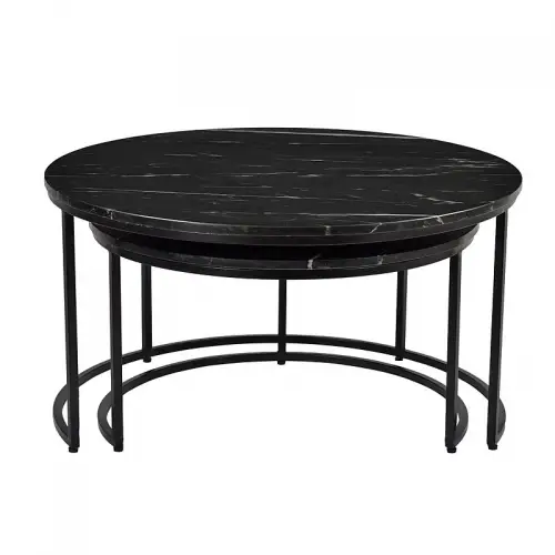 By Kohler  Coffee Table Quentin 77x77x42cm marble Top (Set of 2) (114330)