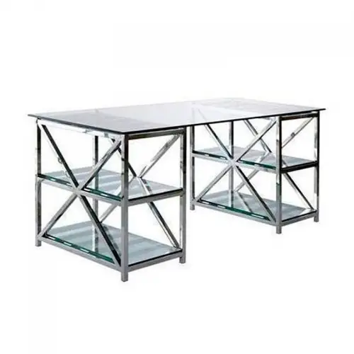 By Kohler  Writing Desk Birkenhead 175x79x76cm with Clear Glass (114729)