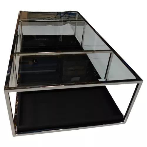 By Kohler  Coffee Table Milano 160x80x40cm With Clear Glass (201614)