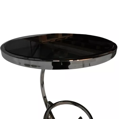 By Kohler  Side Table Milano 50x50x57cm With Black Glass (201616)