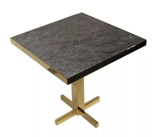 By Kohler  Dining Table Gold Faux Marble Black 76x76x76cm (201632)