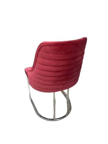 By Kohler  Orchide arm dining chair Pink with silver legs (201710)