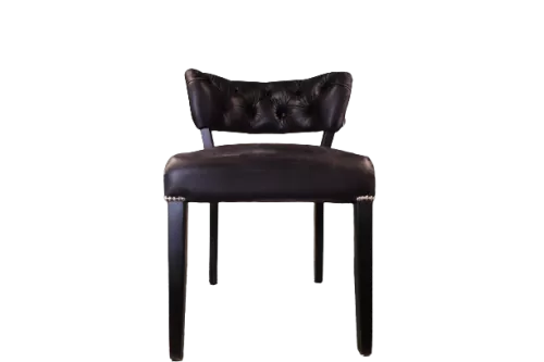 By Kohler  SALE Ryn Chair dining chair - Buffalo Black Vintage  - Black legs - Silver nails (200117-3)