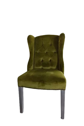 By Kohler  SALE Roxy side dining chair - juke Olive 53 - New Grey Legs - Yes Antique Nails - Silver Ring (111228)