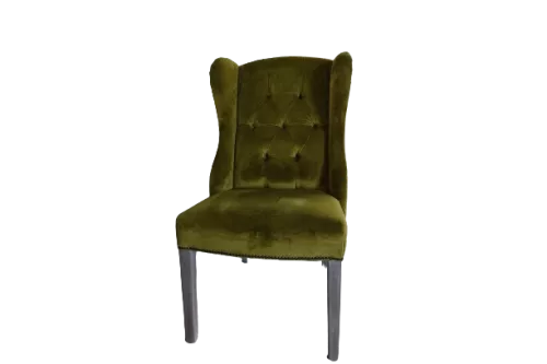 By Kohler  SALE Roxy side dining chair - juke Olive 53 - New Grey Legs - Yes Antique Nails - Silver Ring (111228)