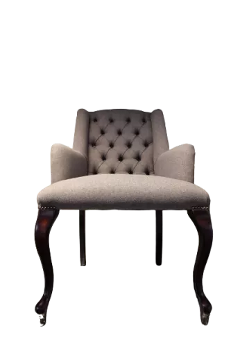 By Kohler  SALE Birmingham Arm dining Chair - soil Zinc 167 - Kolonial legs - Antique Nails (115543)