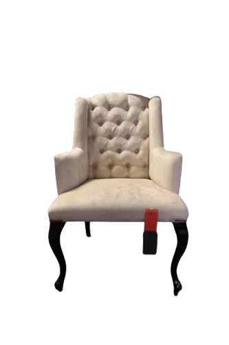By Kohler  SALE Birmingham Arm dining Chair - Tempo Beige 05 - Kolonial legs - Antique Nails (113163)